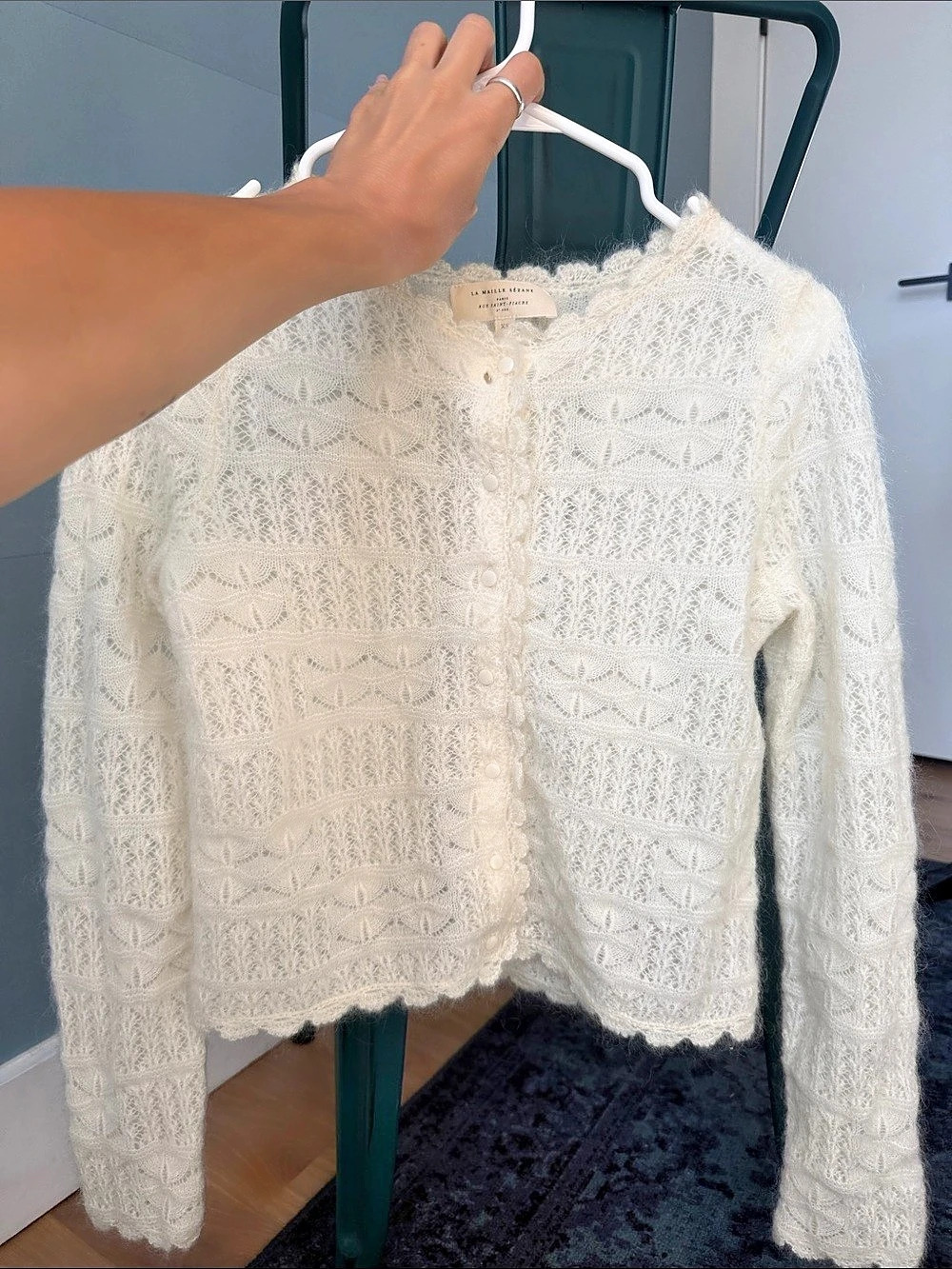 Sézane Anthony Cardigan in White Size XS Like New